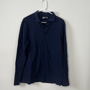 ASOS Men’s Long Sleeve Dark Blue Polo Size Medium